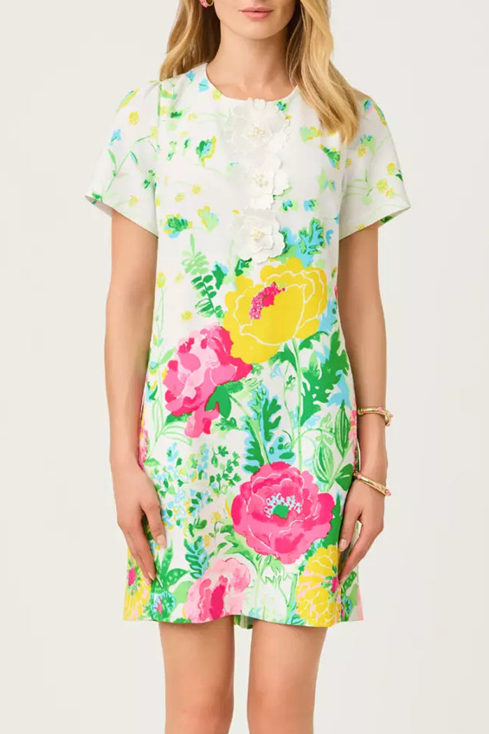 Short Sleeve Pocket Floral Dress
