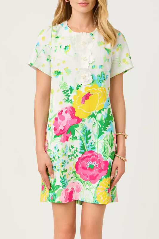 Short Sleeve Pocket Floral Dress