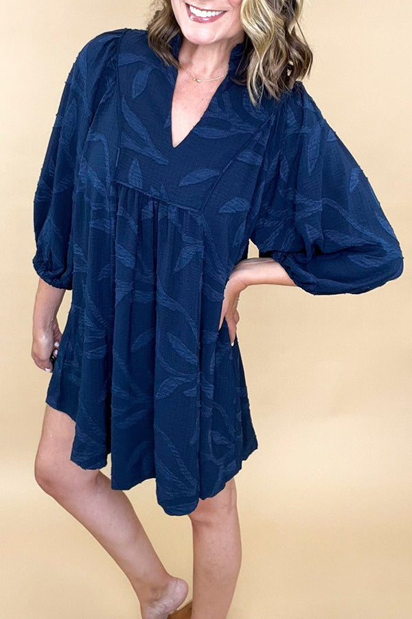 Puff Sleeve Ruffles Dress