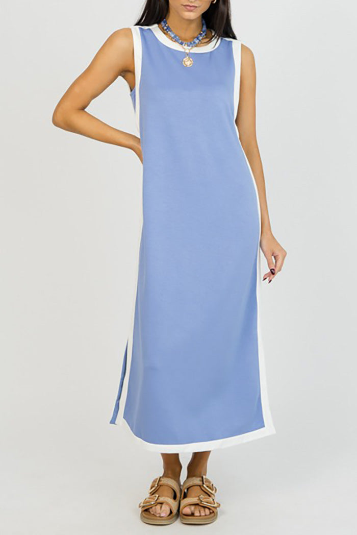 Sleek Stripe Knit Midi Dress