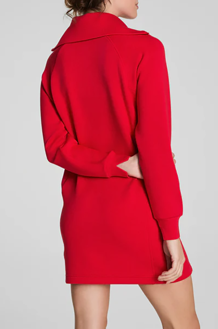 Casual Solid Color Zipper Dress