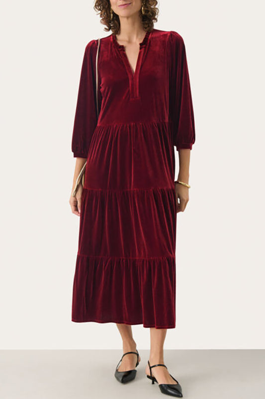 V-Neck Velvet Madi Dress