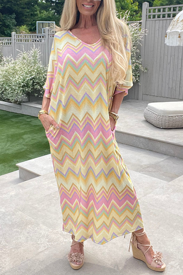 Colorful Striped Pocket Dress