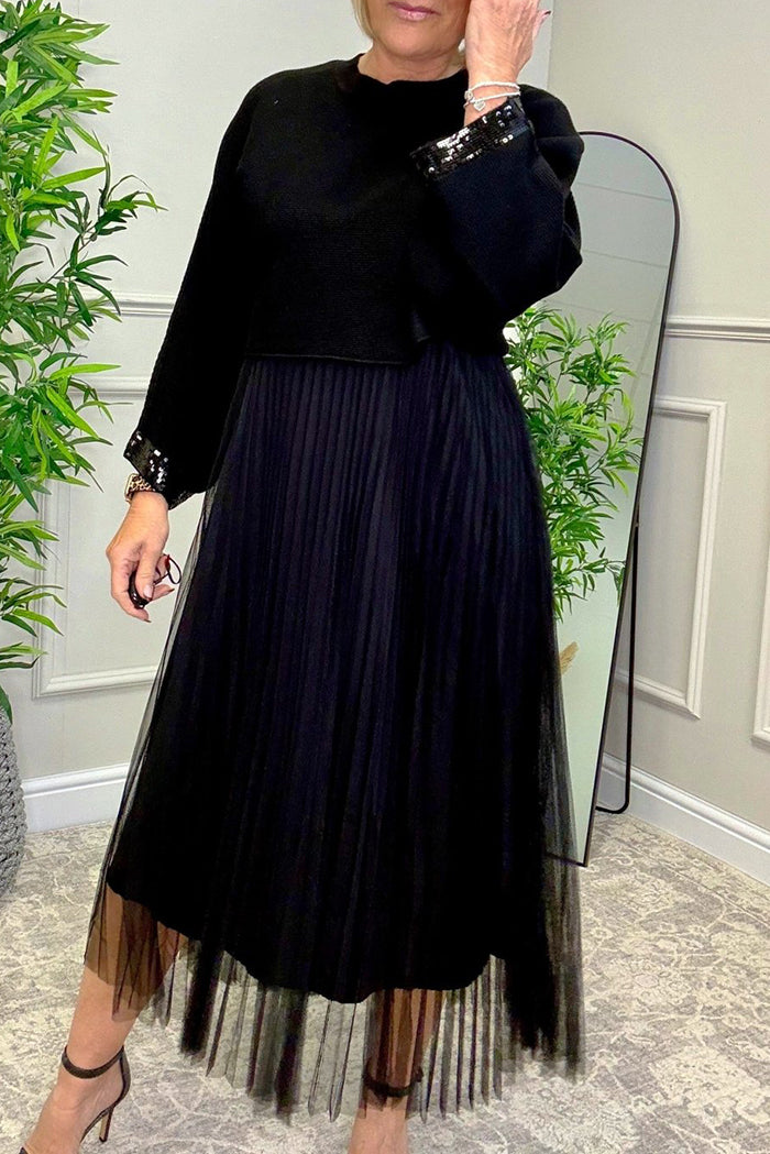 Knit Jumper & Pleated Tulle Dress Set