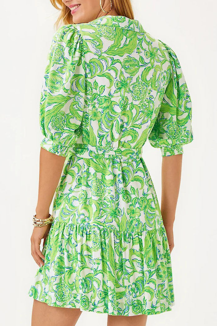 Pleated Hem Floral Dress