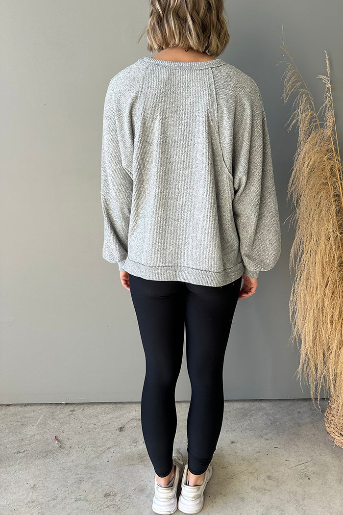 Round Neck Waffle Top