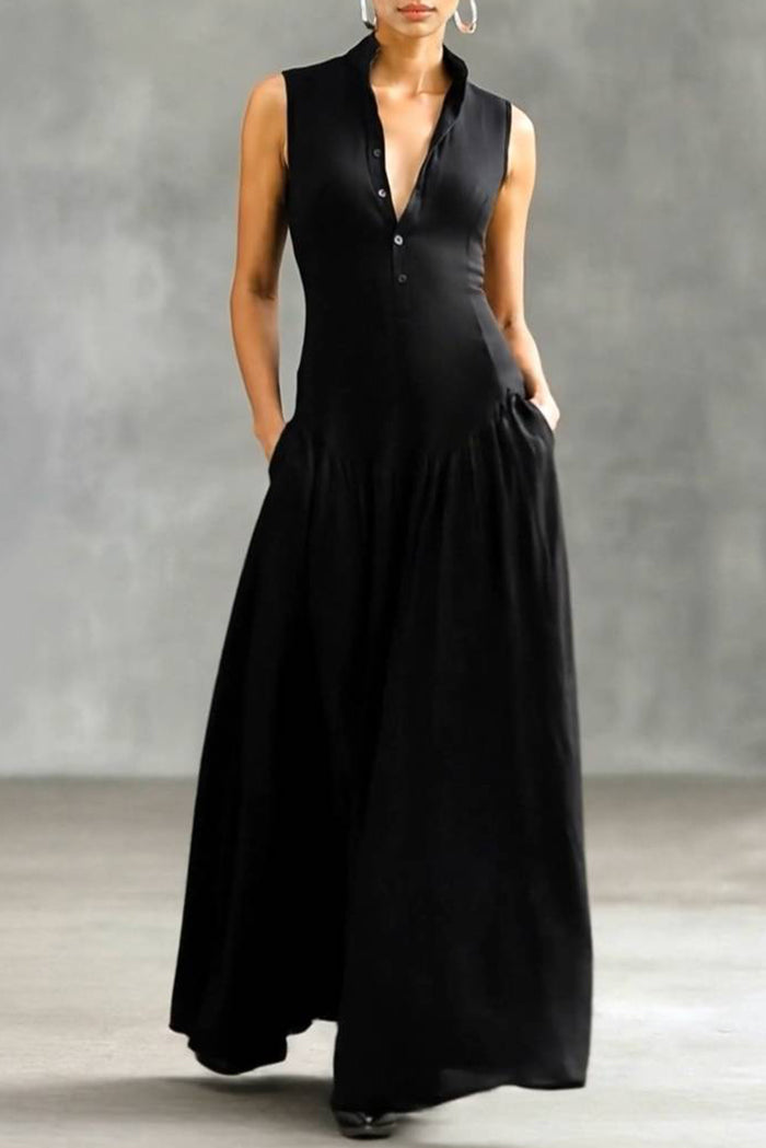 Pocket Sleeveless Maxi Dress