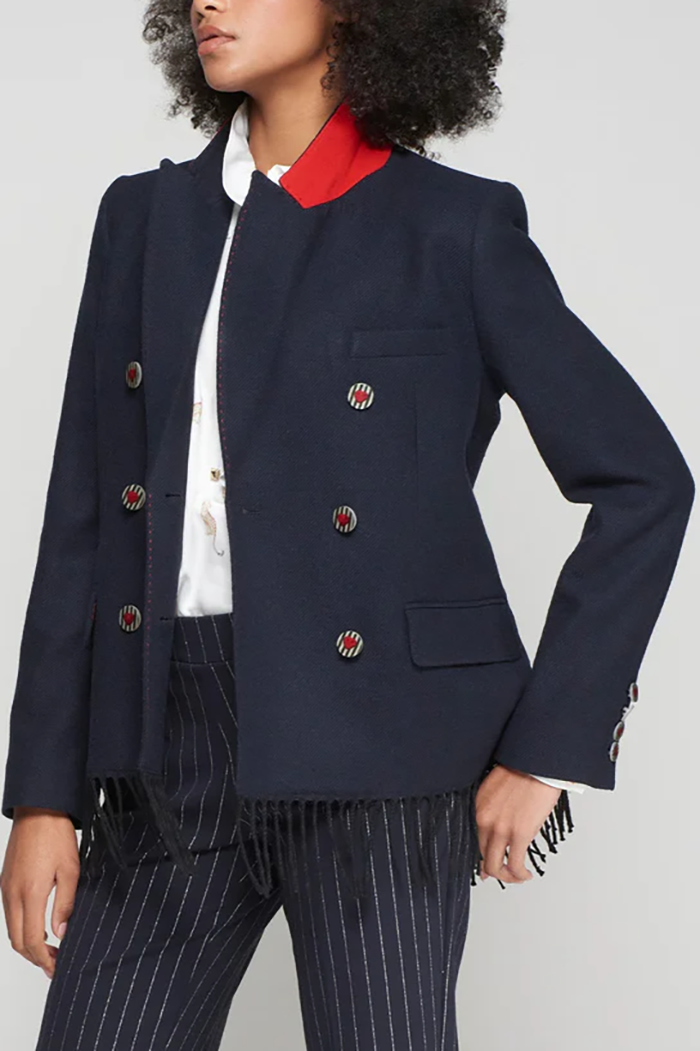 Casual Fringed Hem Jacket