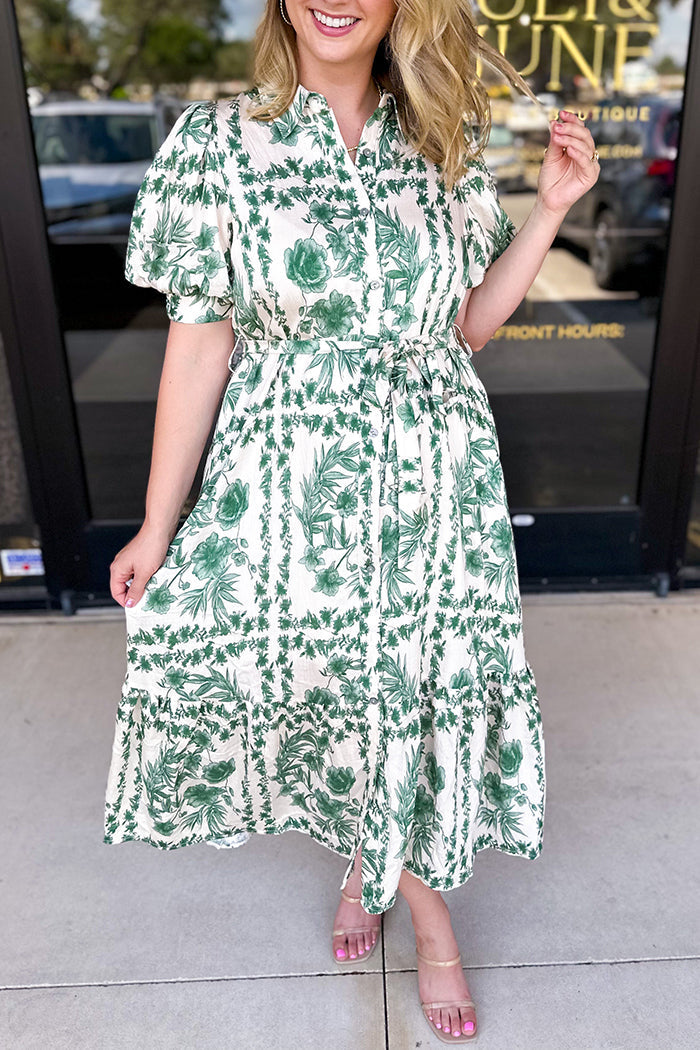 Casual Plant Pattern Dress