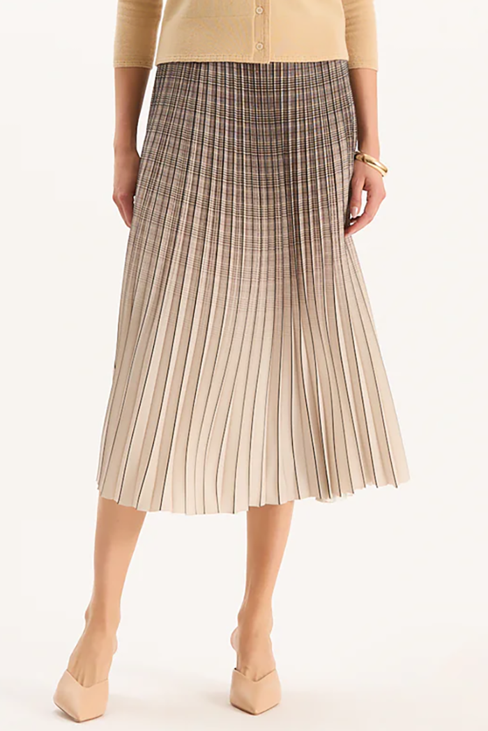 Casual Check Pattern Pleat Skirt