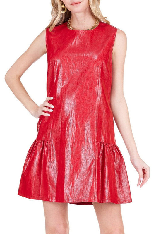 Flounced Hem Sleeveless Dress