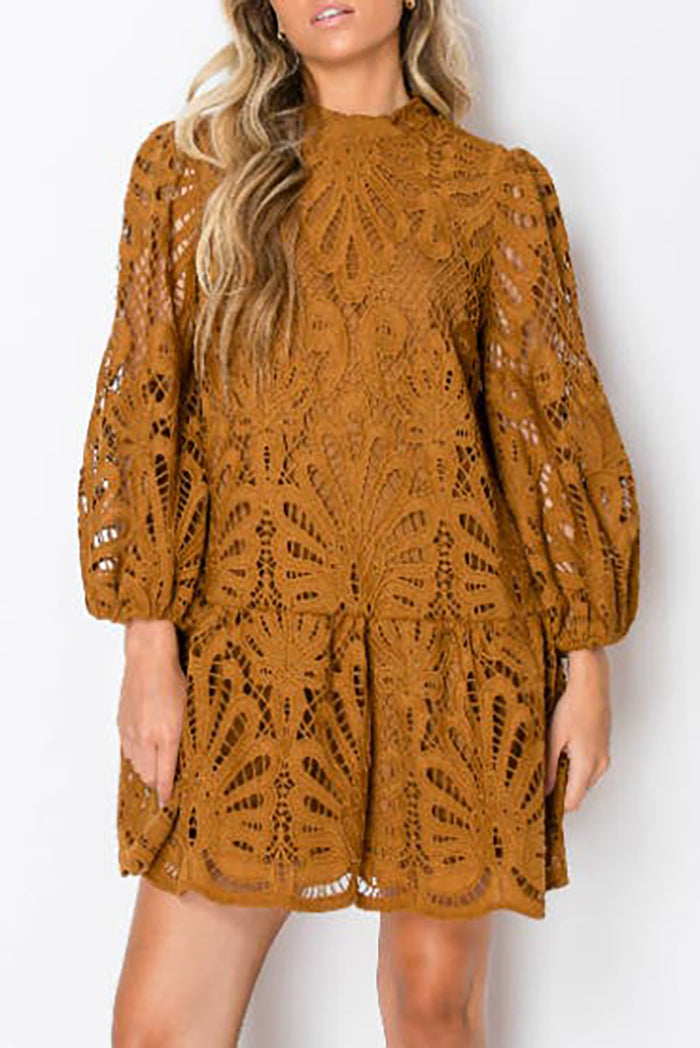 Casual Damask Lace Dress
