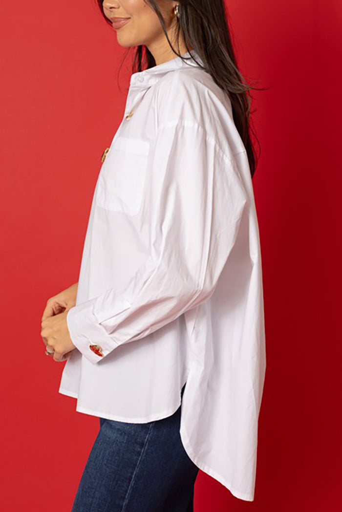 White Love Button-Down Shirt