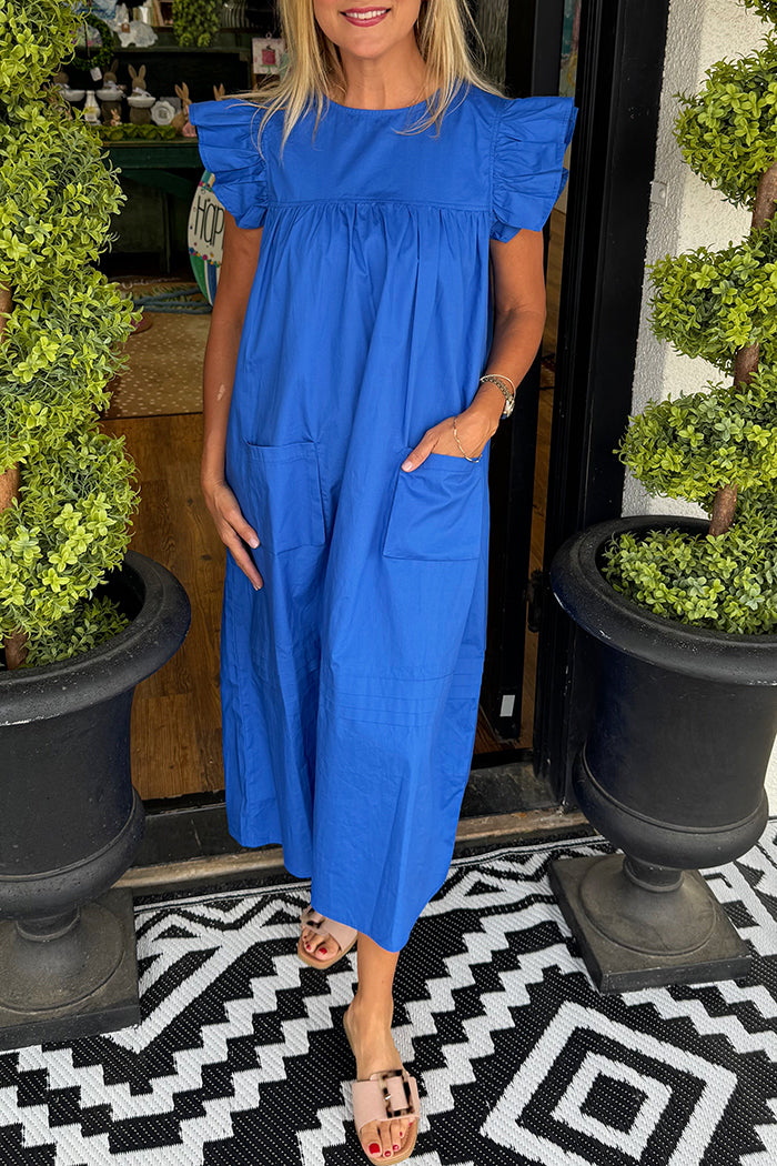 Flutter Sleeve Pocket Dress