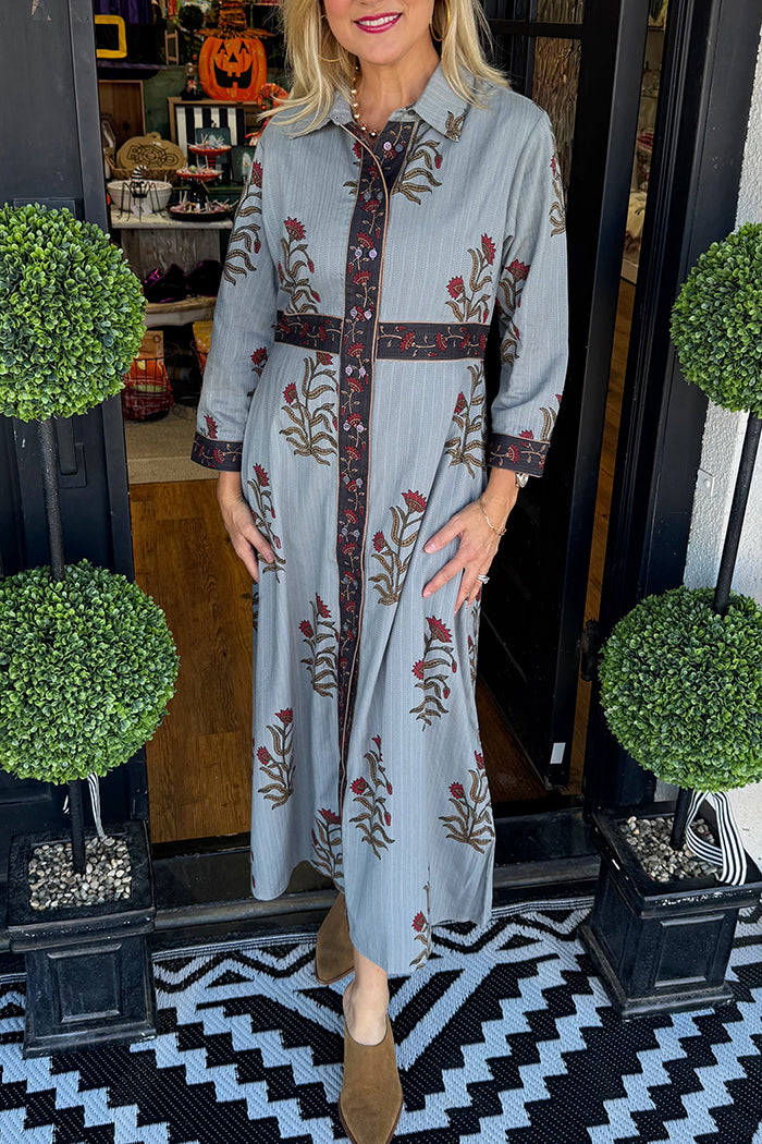 Casual Plant Pattern Dress