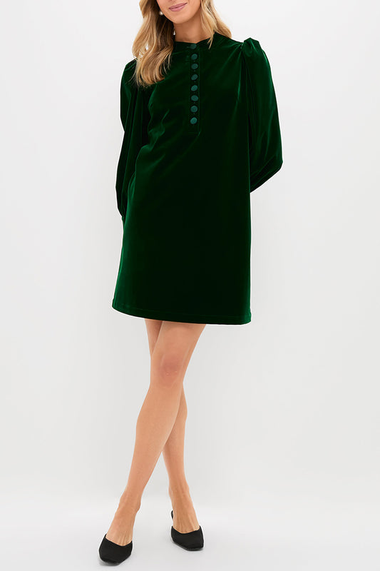 Casual Velvet Button Dress
