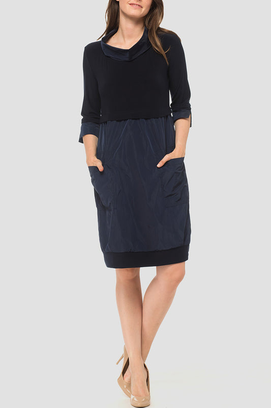 Casual Patchwork Pocket Dress