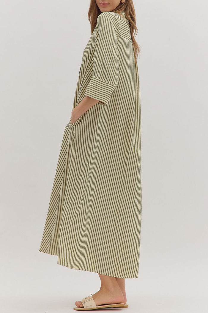Casual Vertical Striped Dress