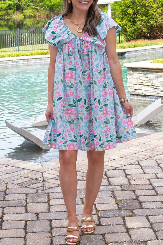 Puff Sleeve Floral Dress