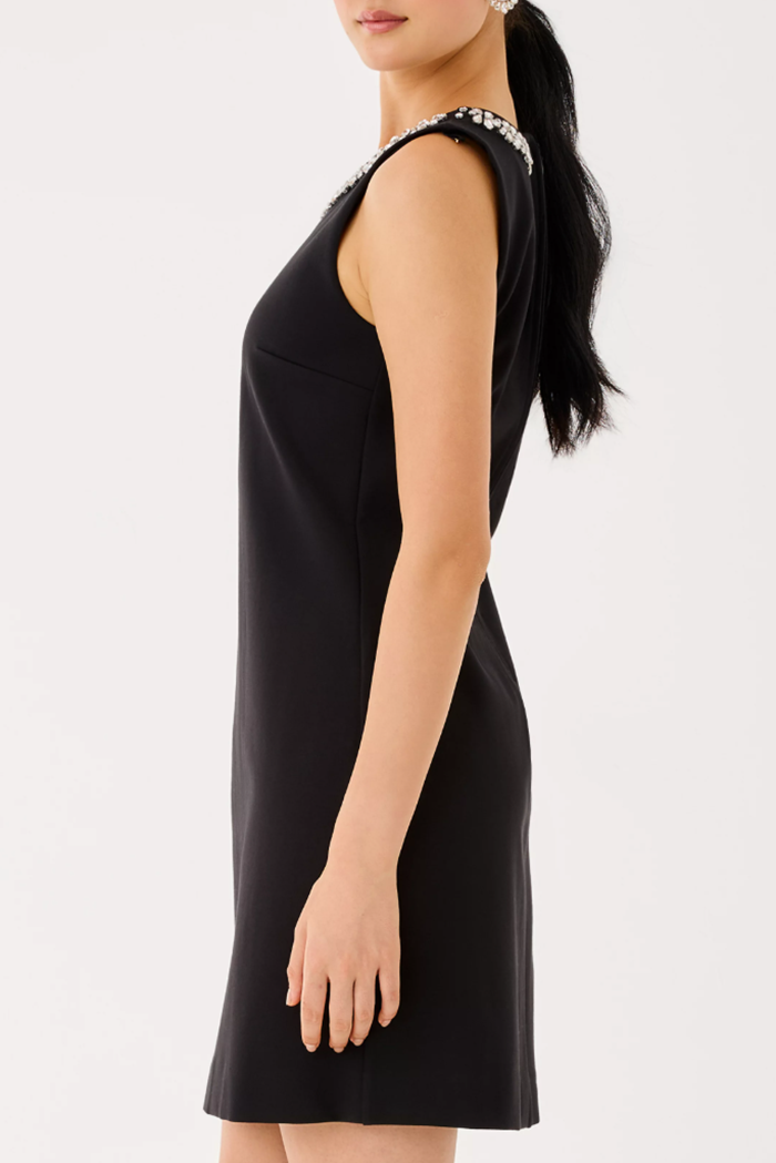 Casual Rhinestone Decorated Dress