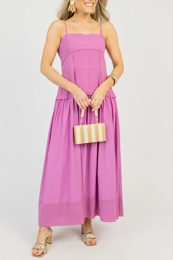 Back Buttons Halter Dress