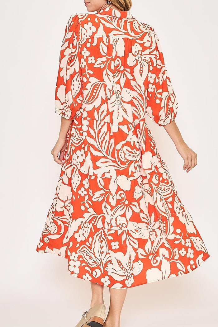 Floral Print Tiered Dress