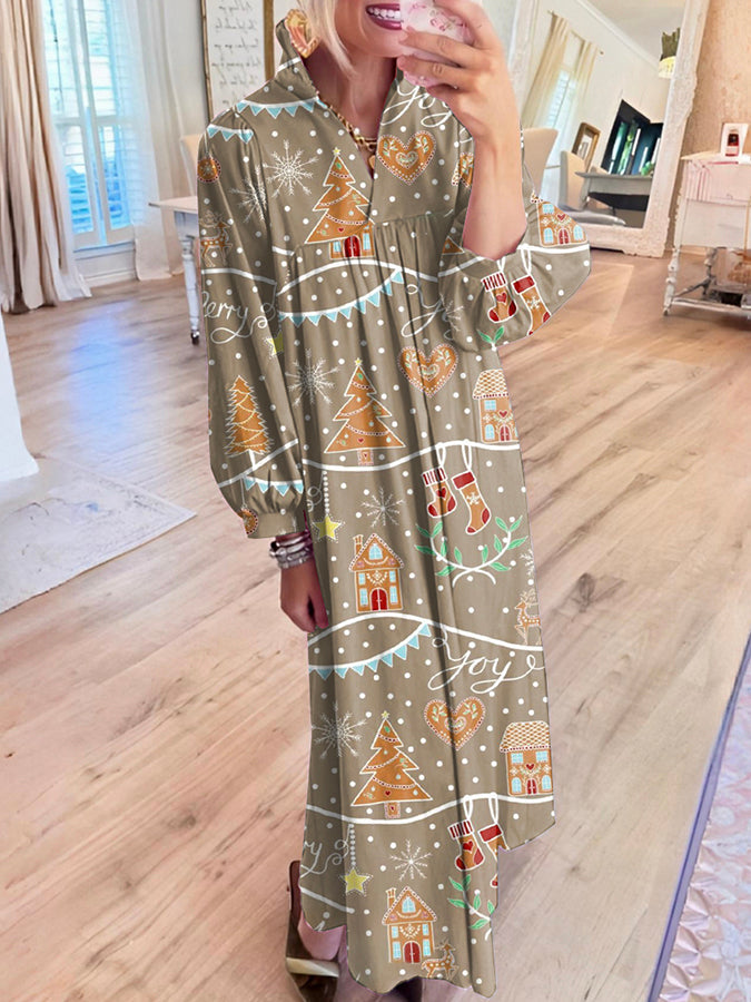 Christmas tree Pattern Maxi Dress