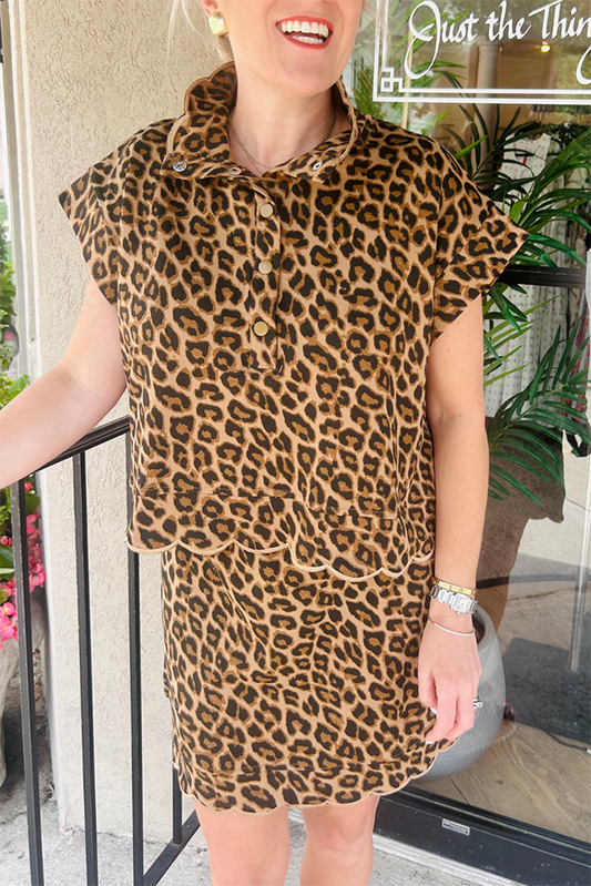 Wild Side Scalloped Leopard Set