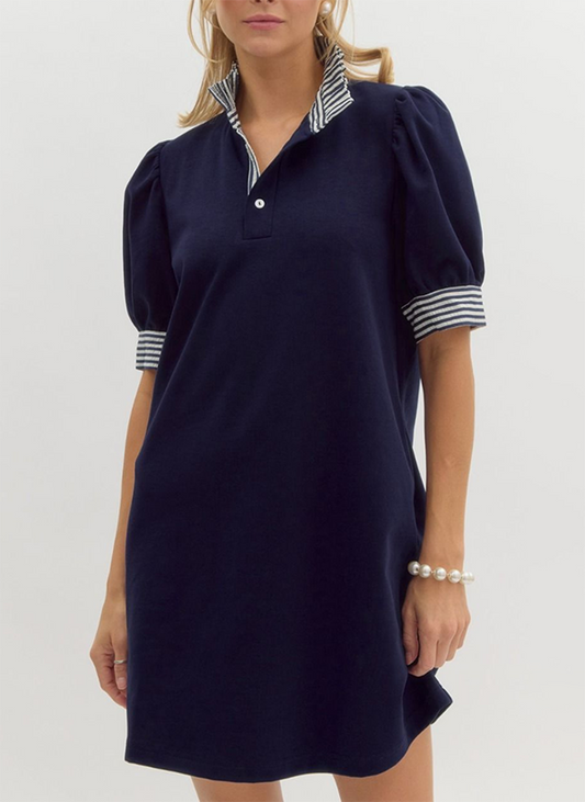 Sadie Stripe Collar Mini Dress