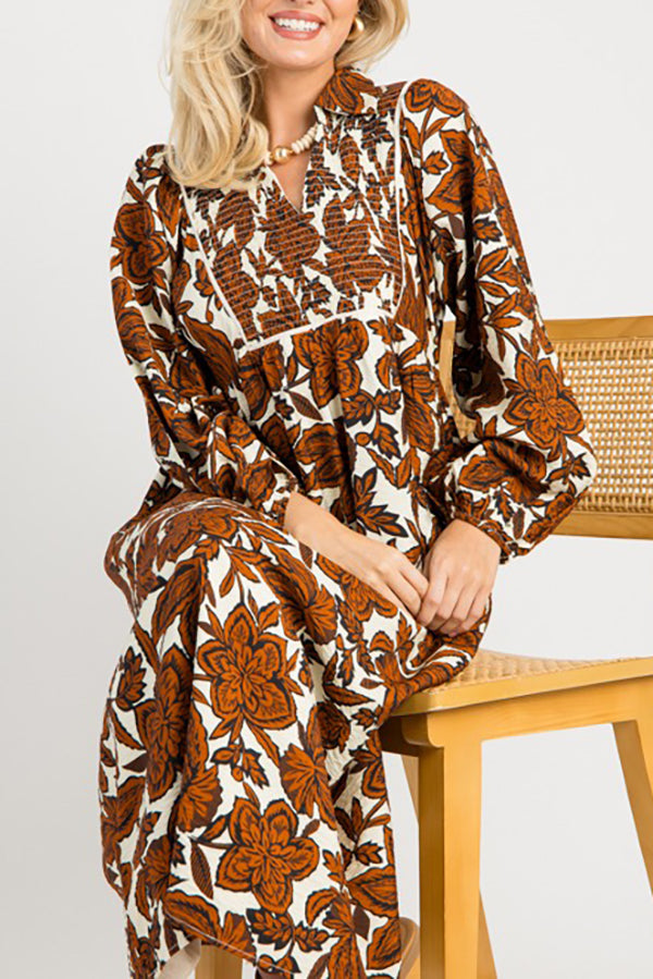 Autumn Blooms Maxi Dress