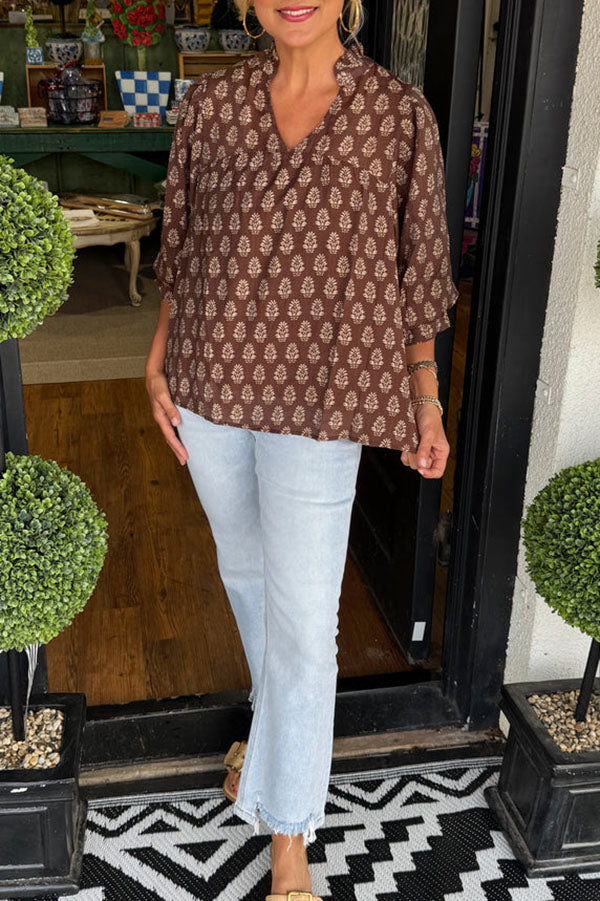 Casual Ruffles Collar Top