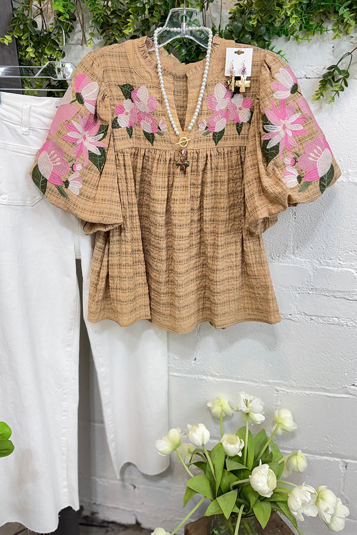 Puff Sleeve Floral Top