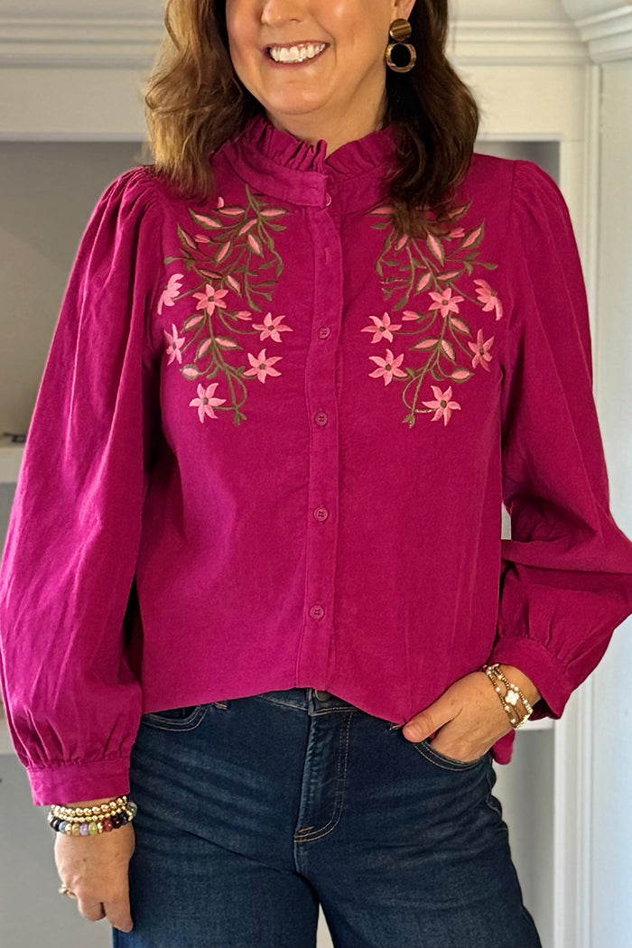 Casual Muse Corduroy Blouse