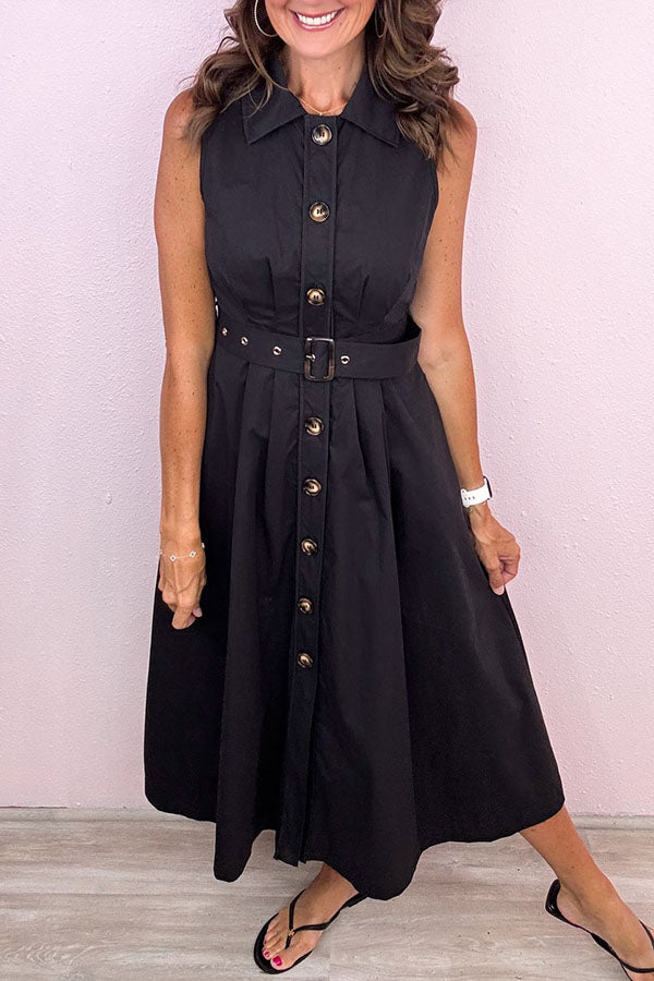 Removable Belt Pocket Dress