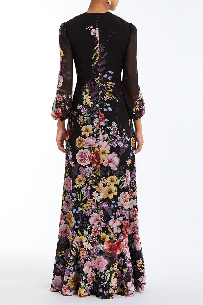 Ruched Waist Floral Maxi Dress