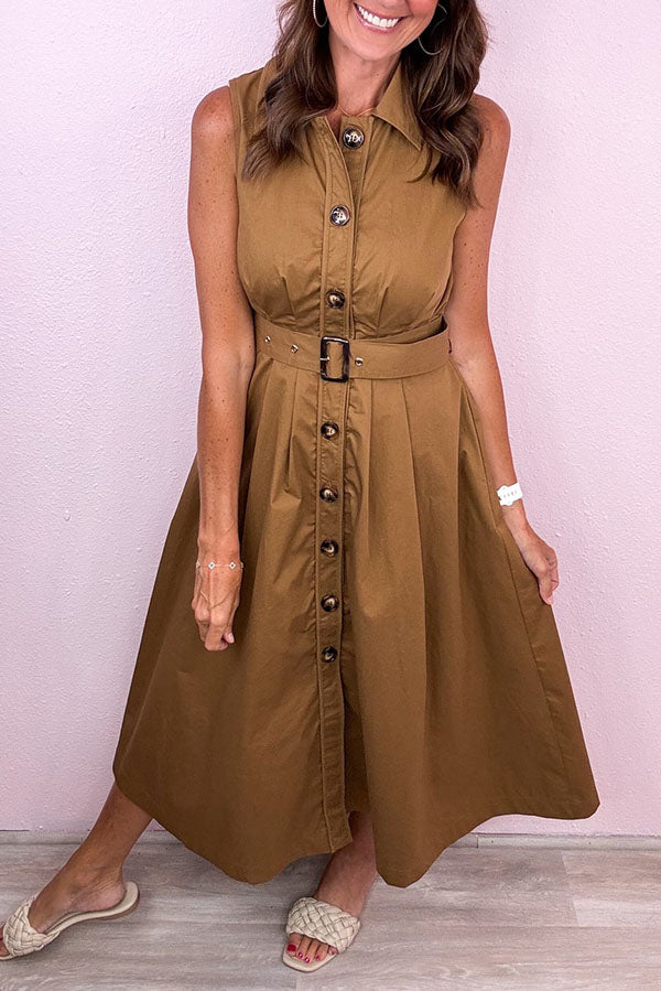 Removable Belt Pocket Dress