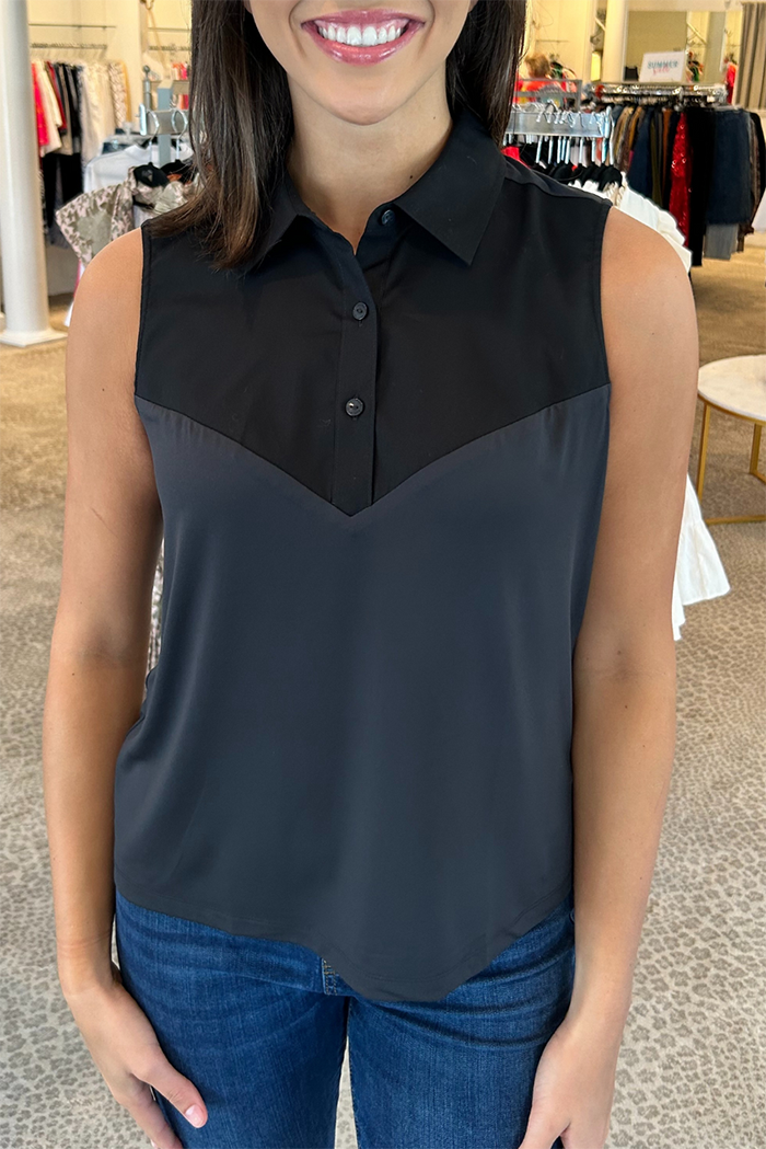 Sleeveless Collared Layering Tank Top