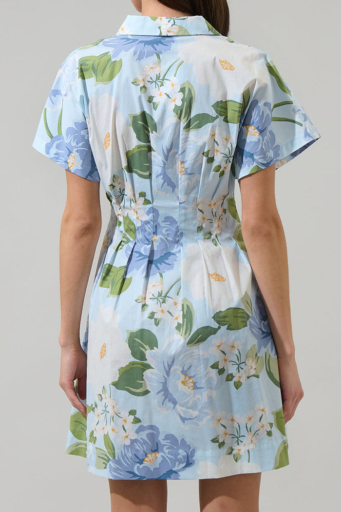 Lotus Leaf Floral Pocket Dress