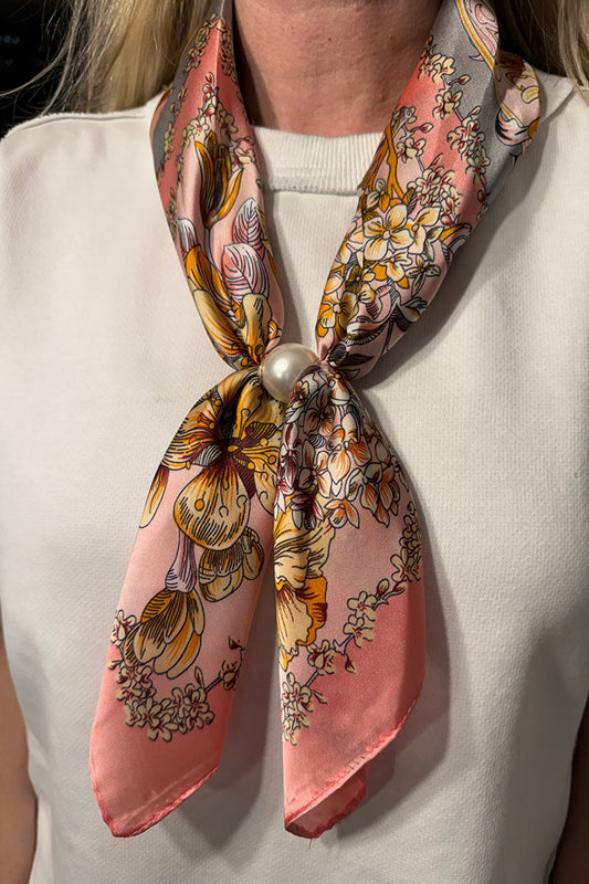 Magnetic Pearl Scarf With Ring