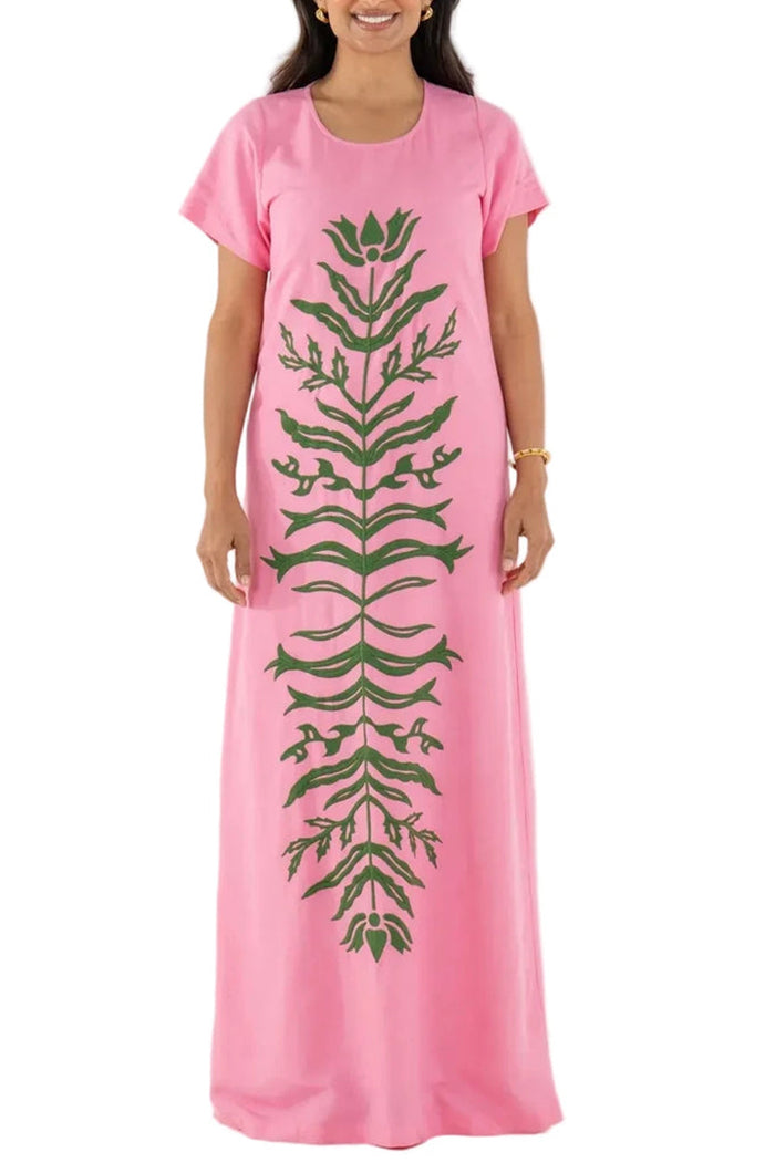 Print Short Sleeve Maxi Dress