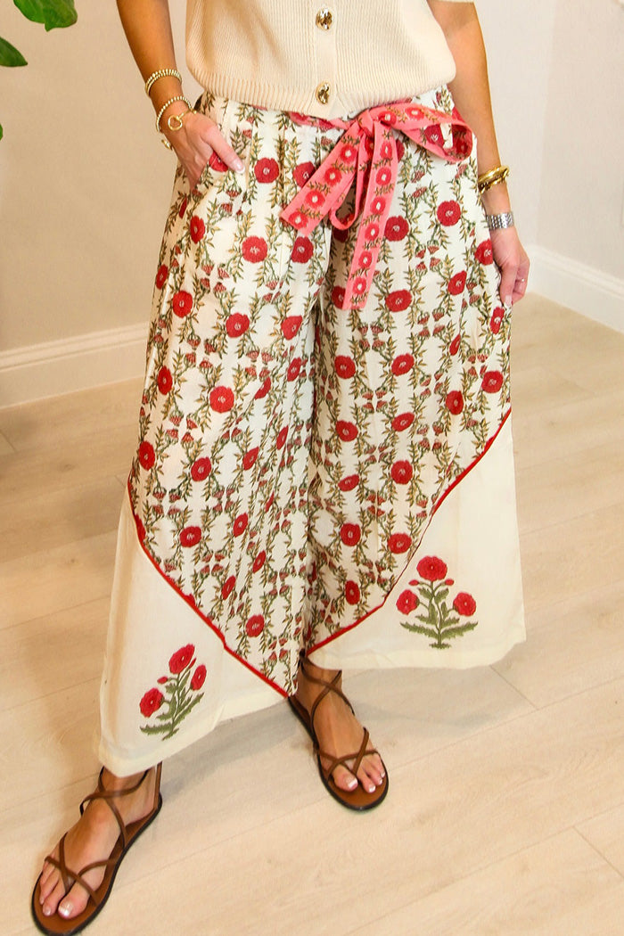 Short Sleeve Floral Wide Leg Set