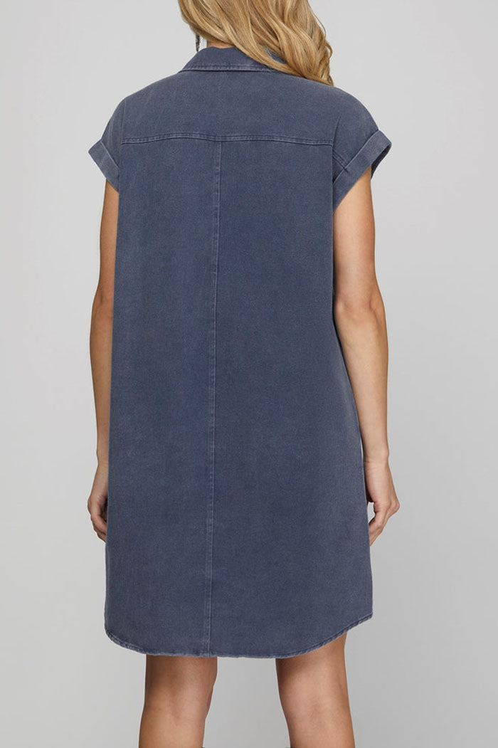 Denim Button Shirt Dress