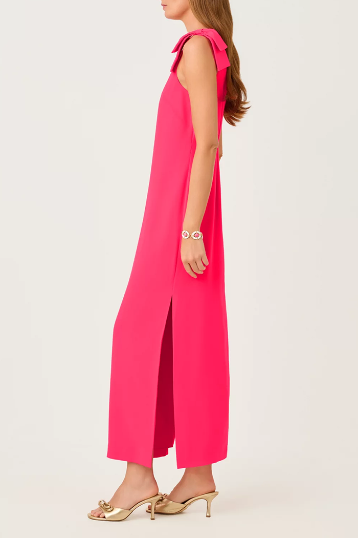 Sleeveless Bow Shoulder Maxi Dress