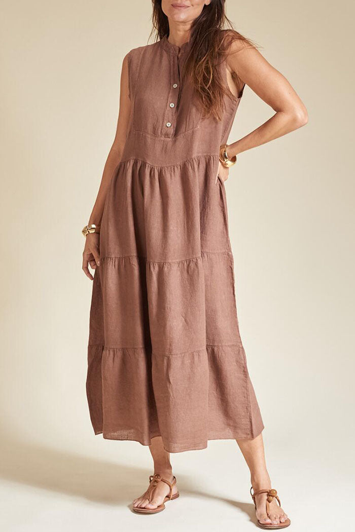 Sleeveless Solid Color Pullover Dress