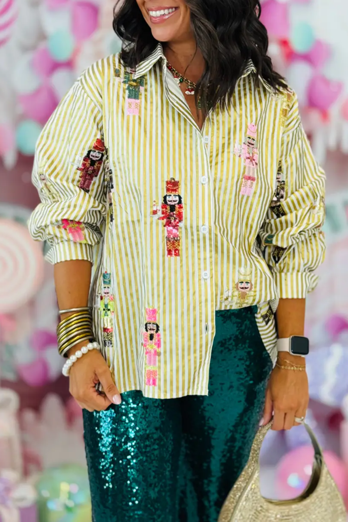 Metallic Serving Nutcracker Top