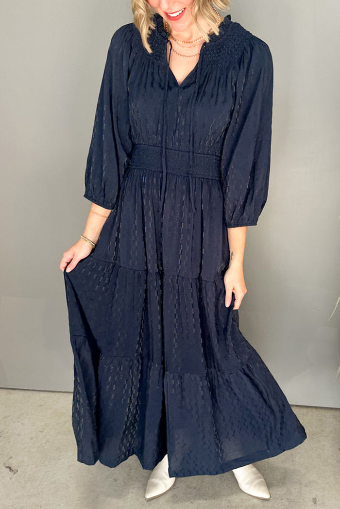 Lace-Up Stretc Waist Dress