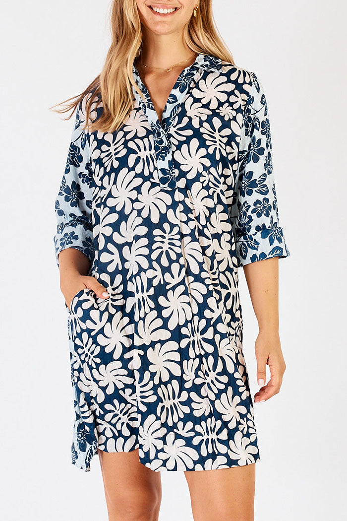 Floral Pocket 3/4 Sleeve Dress