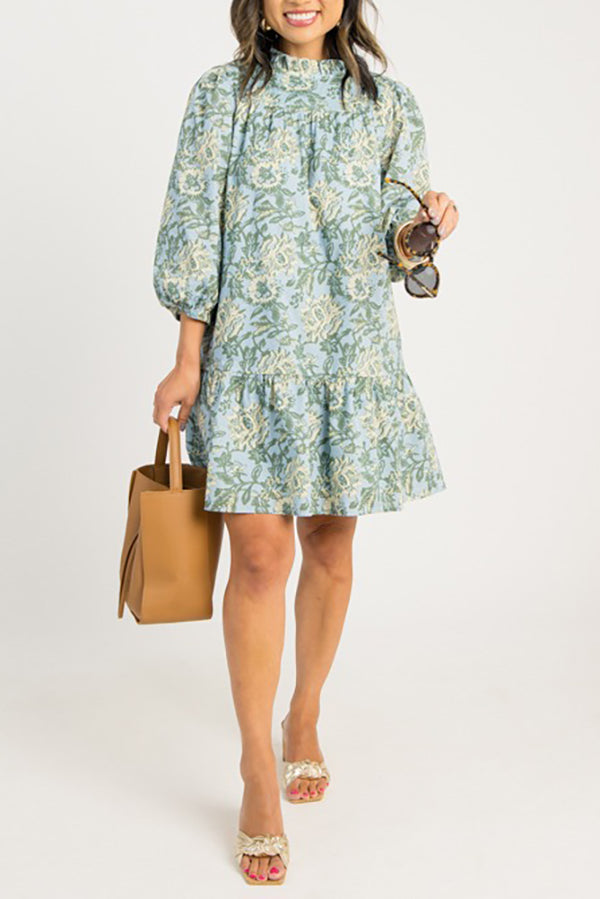 Side Pockets Floral Dress