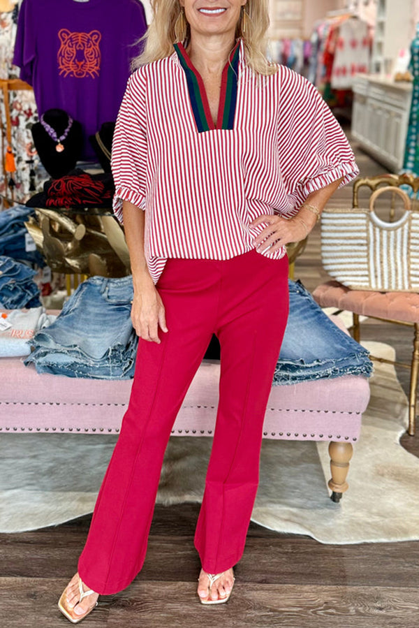 Front Seaming Mid-Rise Ankle Pant