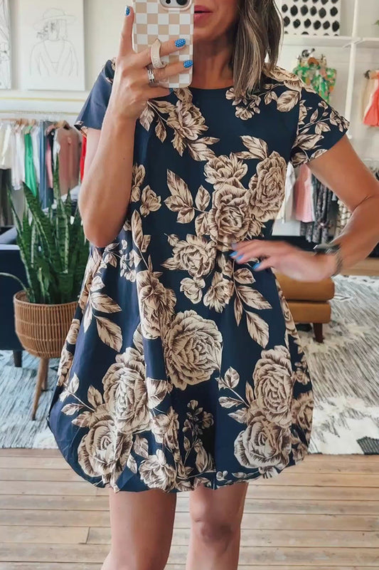 Casual Floral  Bubble Dress